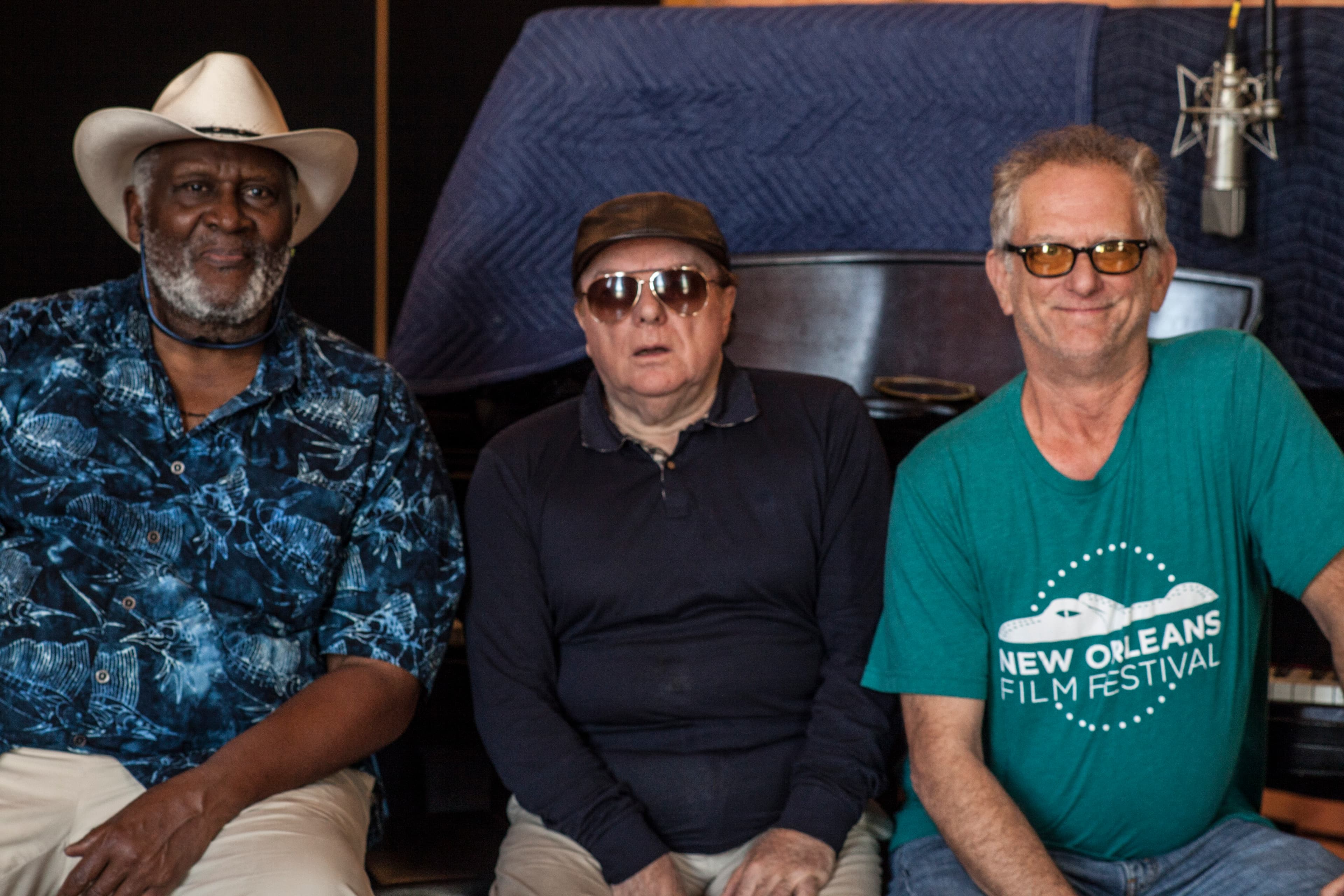 Donald with Taj Mahal and Van Morrison in studio
